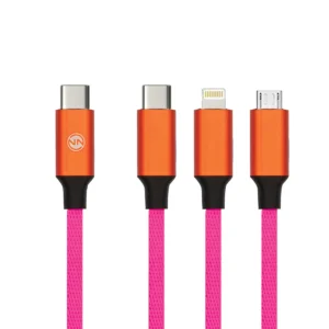 USB C to 3 IN 1 10ft NEON Cable Hang Tag Pack - 4 colours