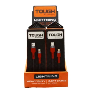 Tough 6.6ft Lightning Cable 16PCS/PDQ - BLACK/WHITE/ORANGE