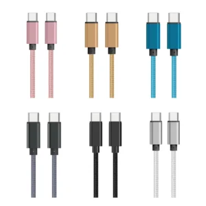 3ft Braided Type-C to Type-C  Cable - 6 Colors