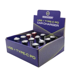 FCC Car Charger USB + PD - 12pcs/PDQ(521FAPD36W)