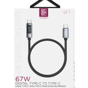 67W Digital Display Type-C to Type-C 6.6ft Cable