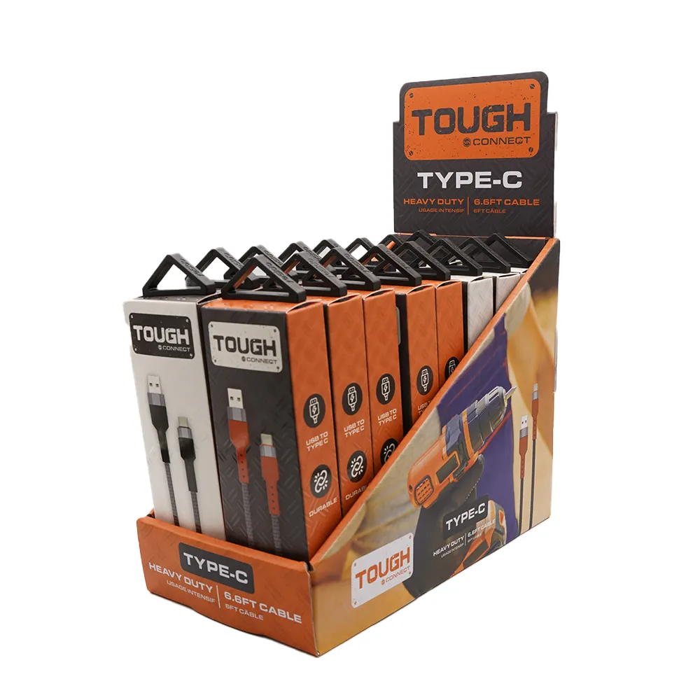 Tough 6.6ft Type-C Cable16PCS/PDQ - BLACK/WHITE/ORANGE - Image 2